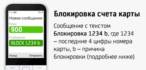 СМС-запрос в Мобильный банк Сбербанка для блокировки карты