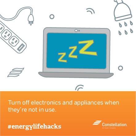energy saving tip - turn off electronics when not in use
