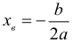 Формула Икс вершины параболы