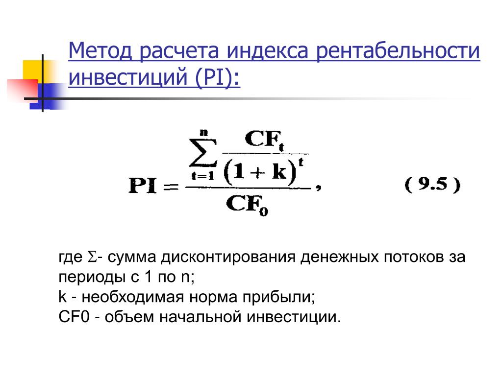 Коэффициент рентабельности проекта